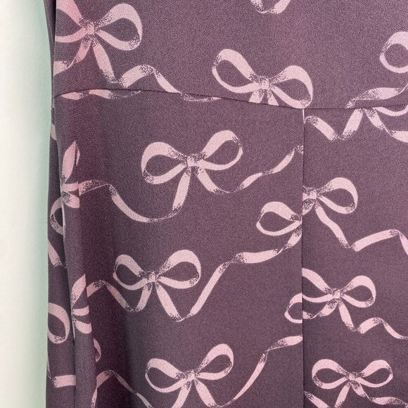 Banana Republic Factory NWT One Shoulder Ruffle Bow Print Fit & Flare Midi Dress - Picture 3 of 6